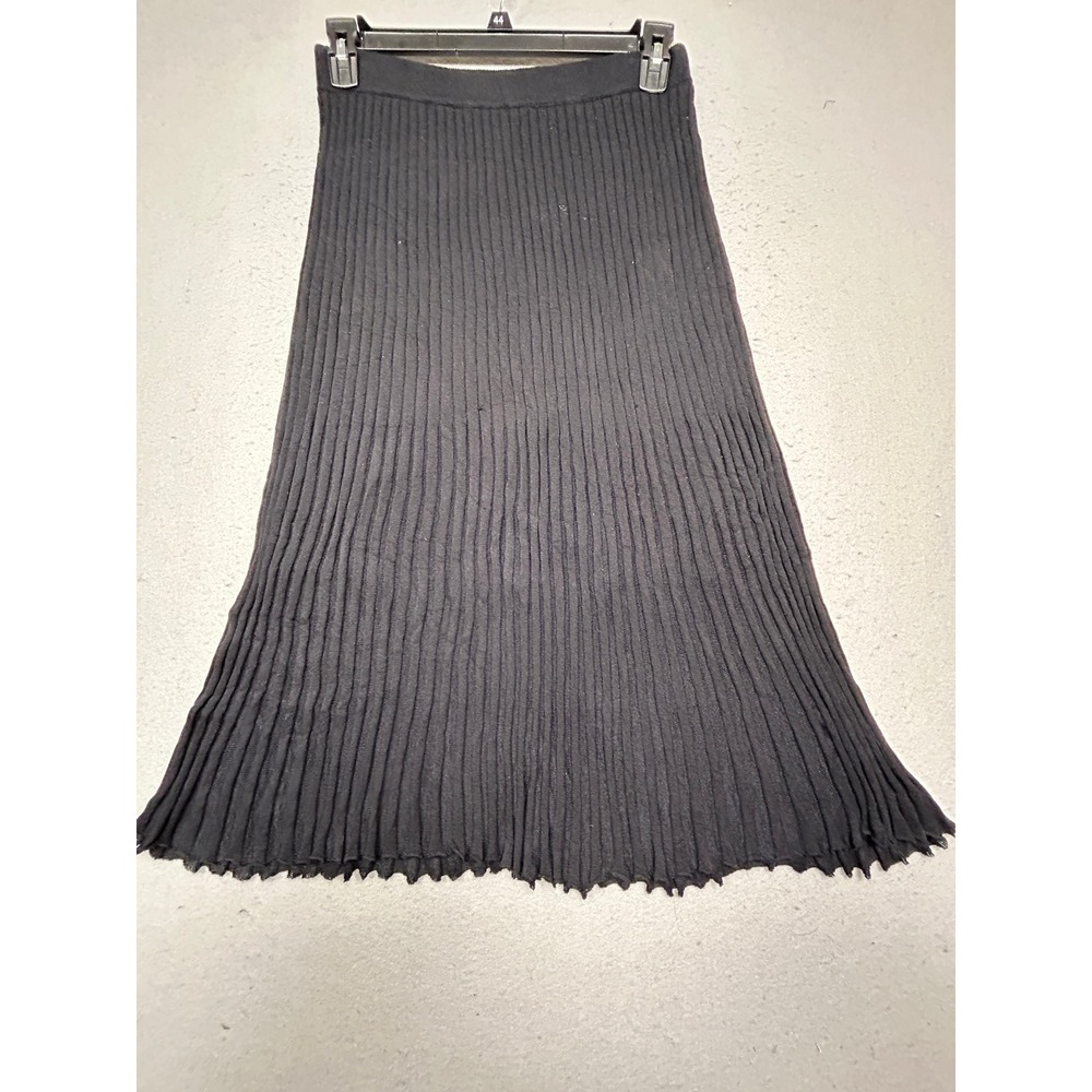 Scoop Ribbed Knit Skirt Black Medium Medium Womens